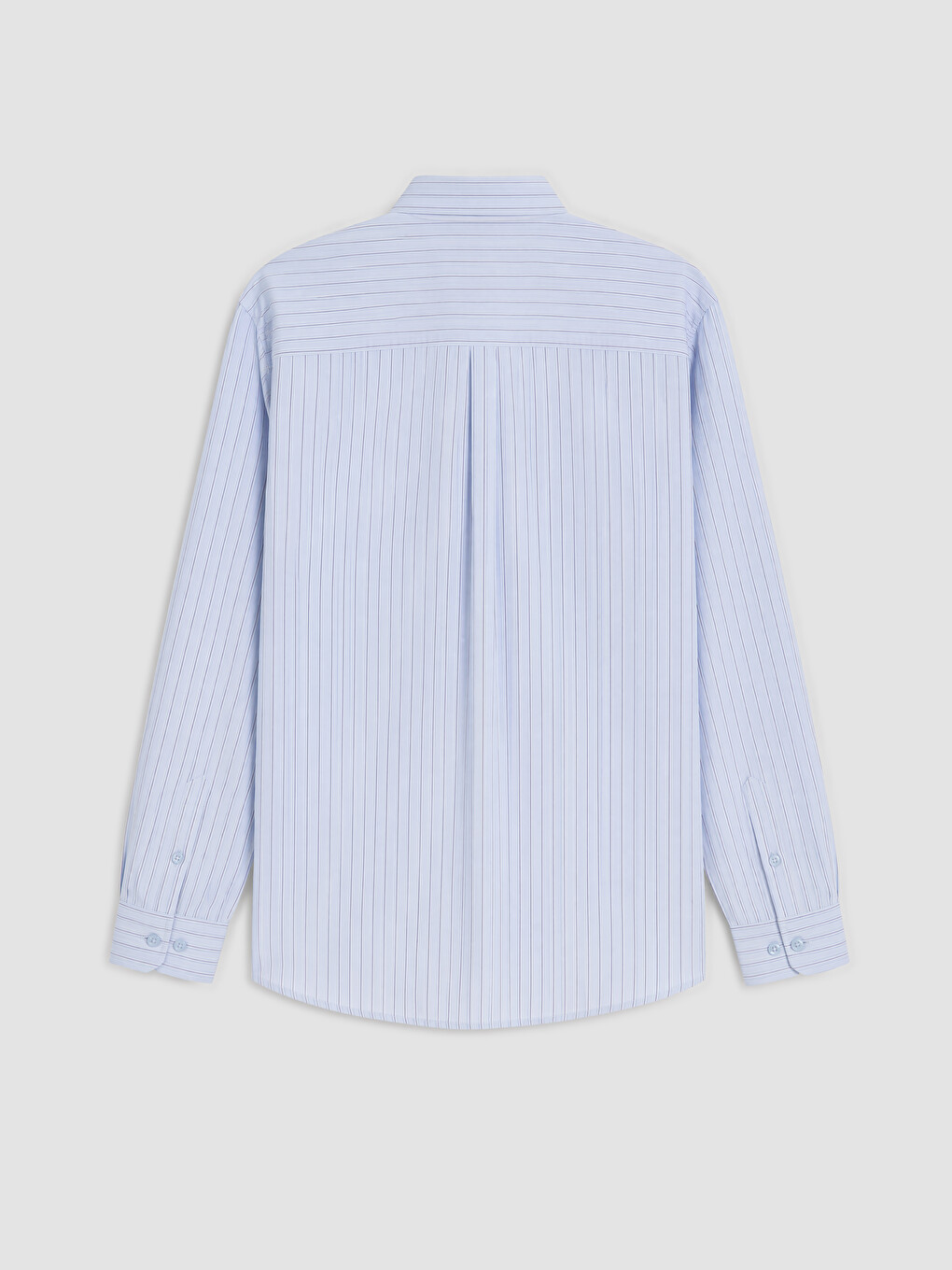 Lacivert Regular Fit Çizgili Gabardin Erkek Gömlek-1