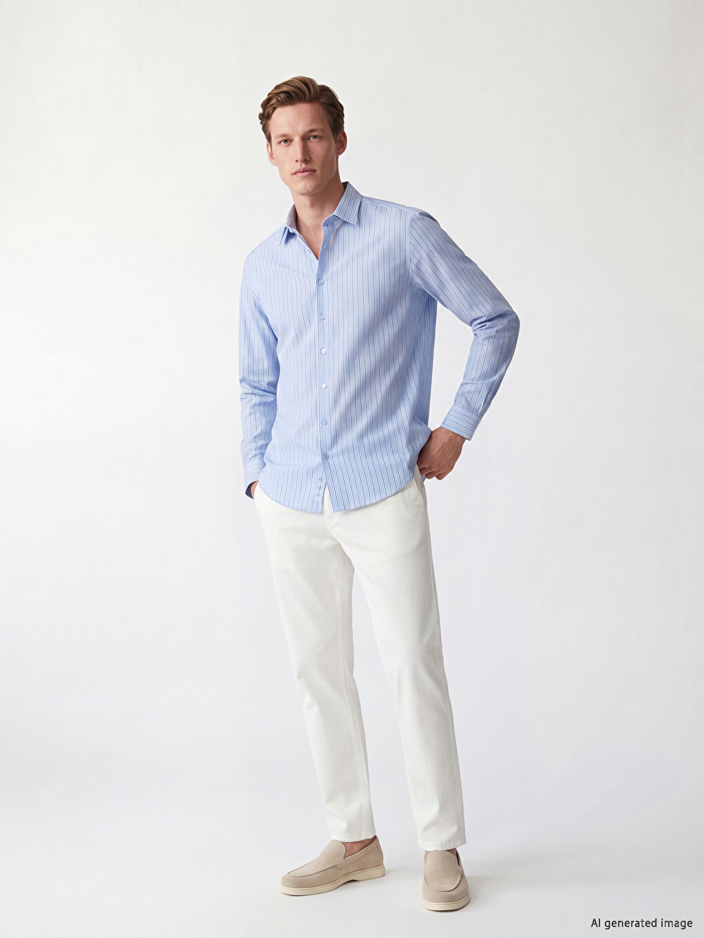 Regular Fit Striped Gabardine Men's Shirt-1
