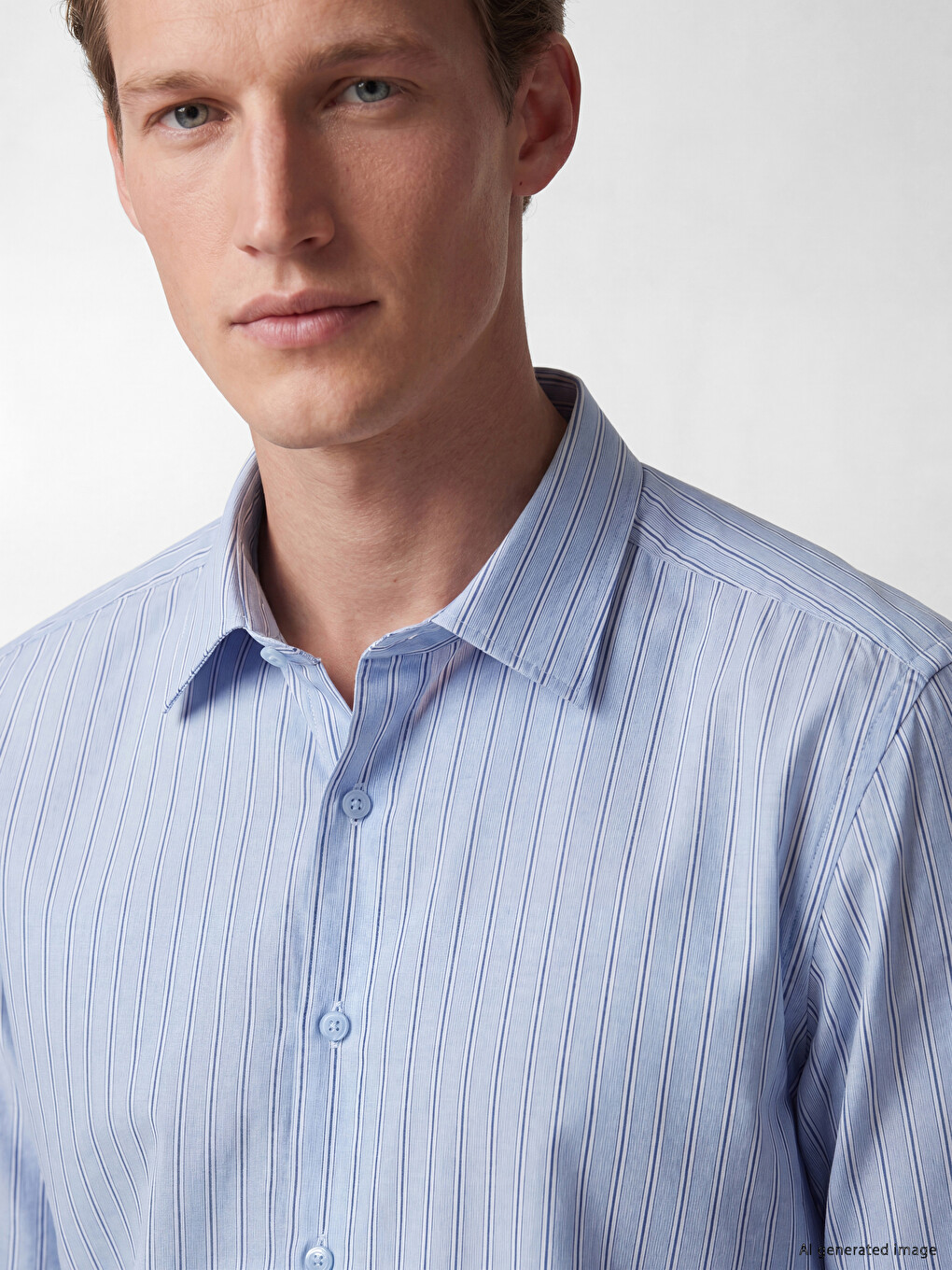 Regular Fit Striped Gabardine Men's Shirt-2