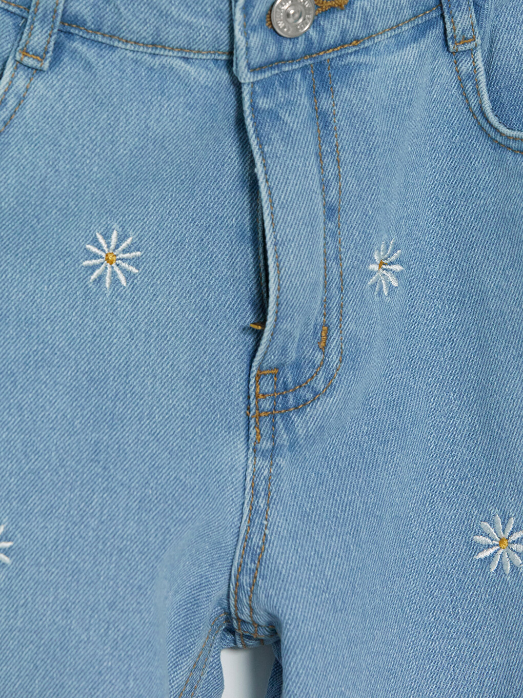 Wideleg Embroidered Girls' Jeans-1