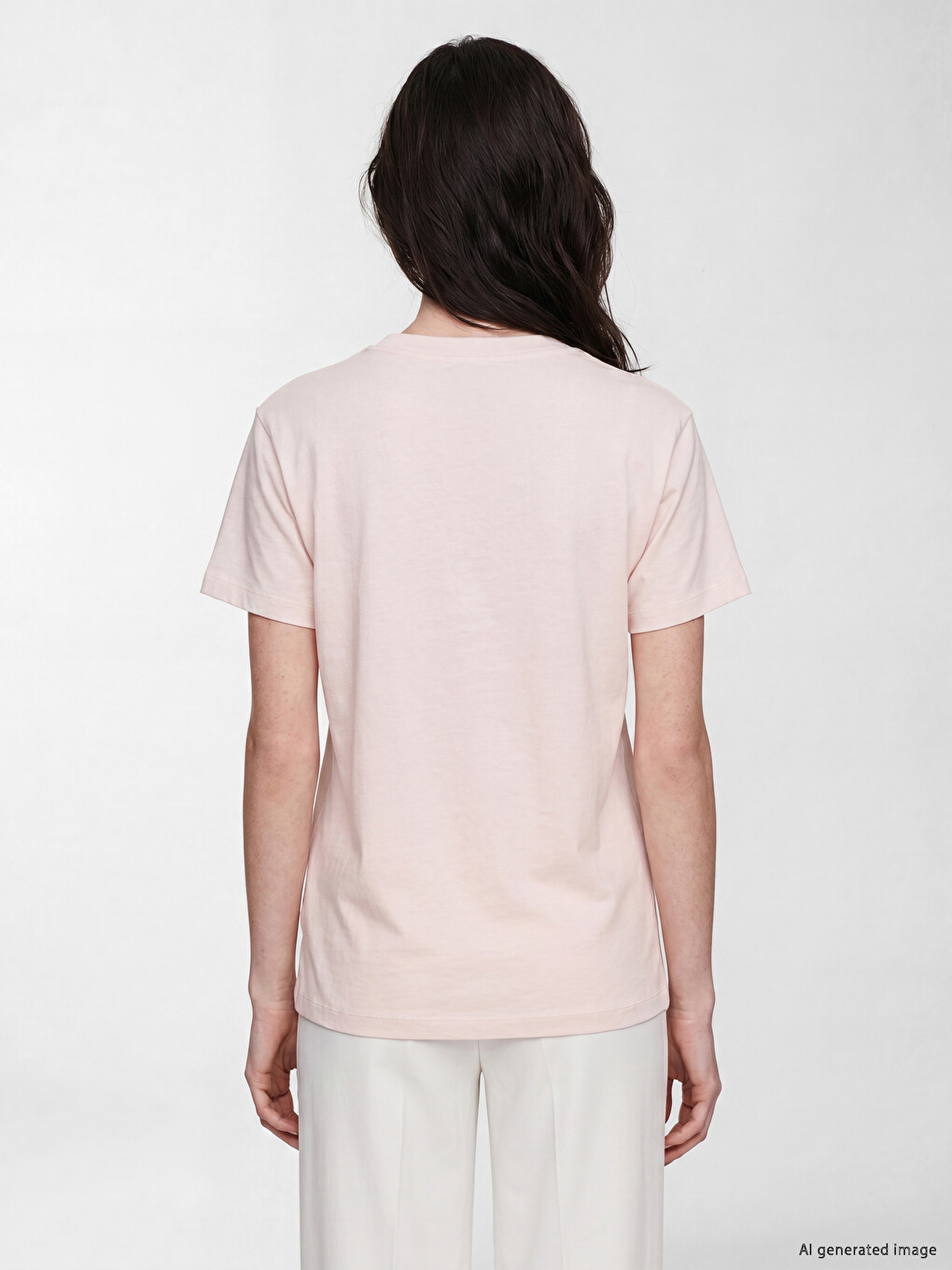 Flower Embroidered 100% Cotton Women's T-Shirt-3