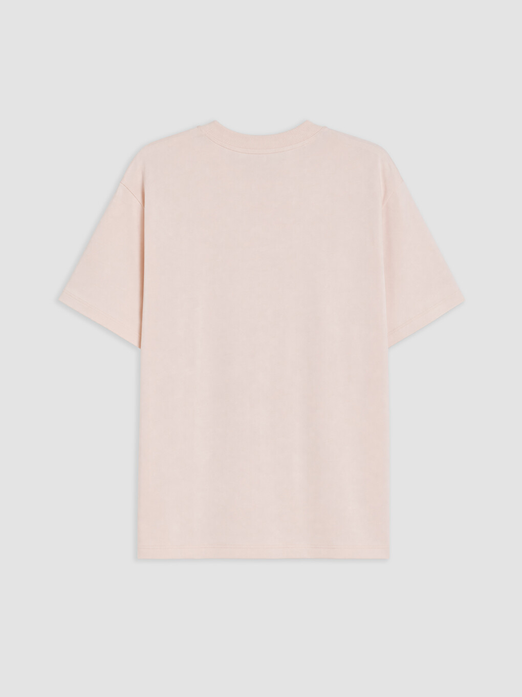 Pembe Çiçek Nakışlı %100 Pamuklu Kadın Tişört-1