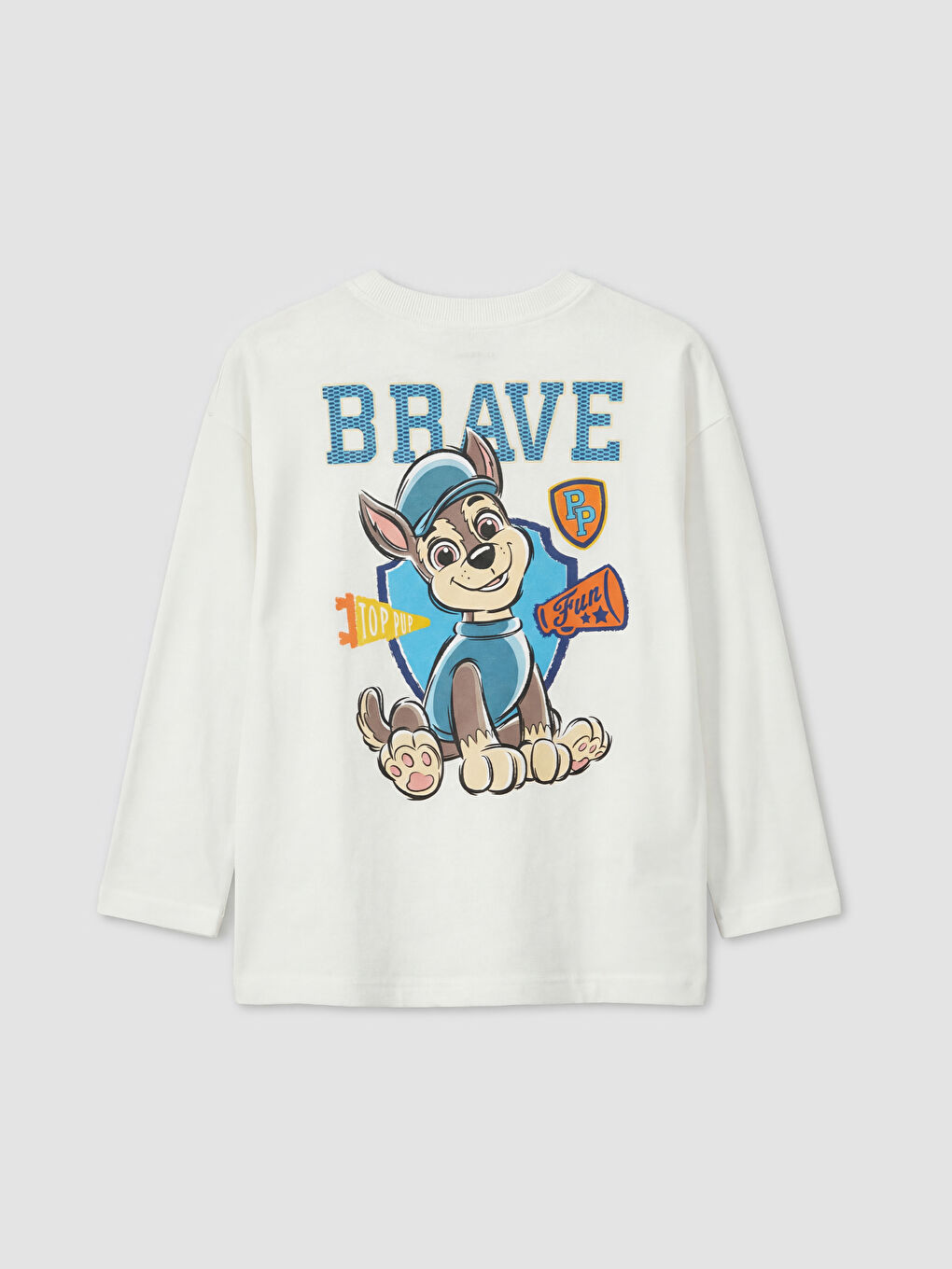 Ekru Bisiklet Yaka Paw Patrol Baskılı Erkek Çocuk Tişört-1