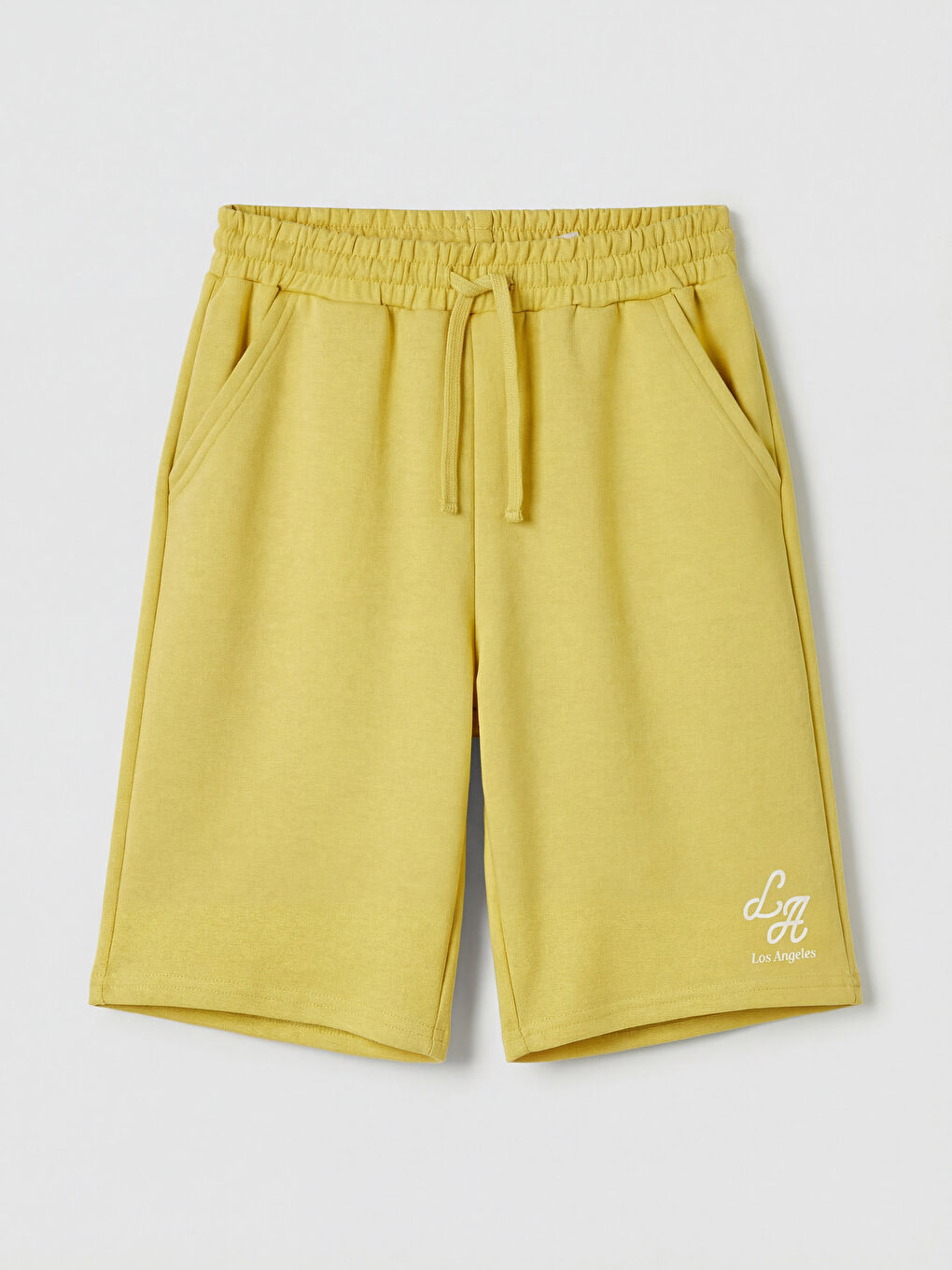 Sarı Los Angeles Baskılı Erkek Çocuk Şort
