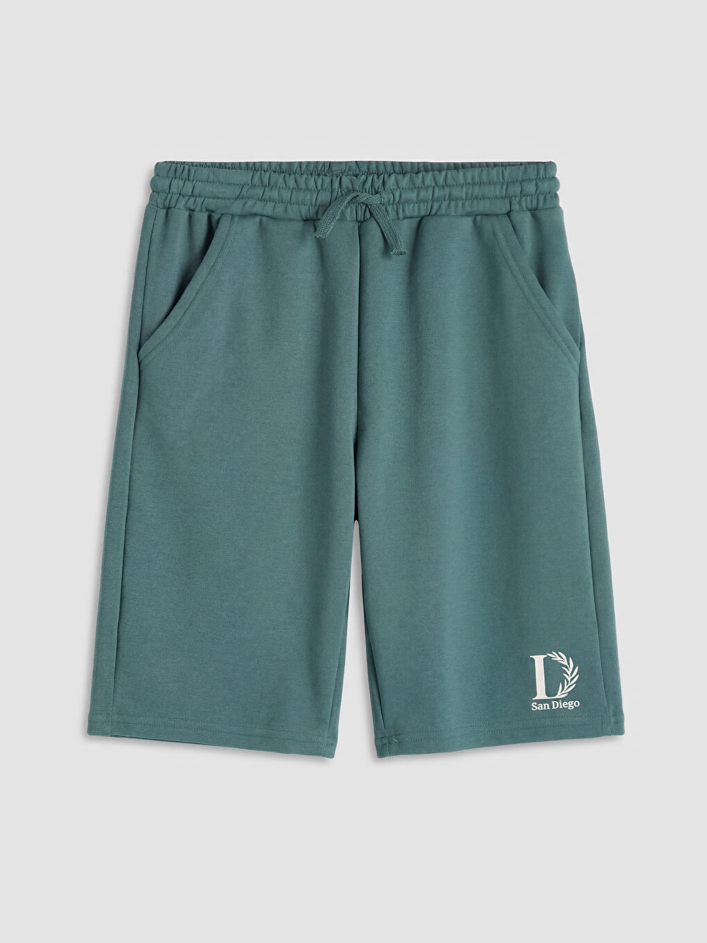 Yeşil Baskılı Soft Touch Erkek Çocuk Şort