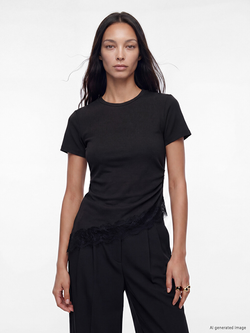 Lace Detailed Modal Blended Blouse