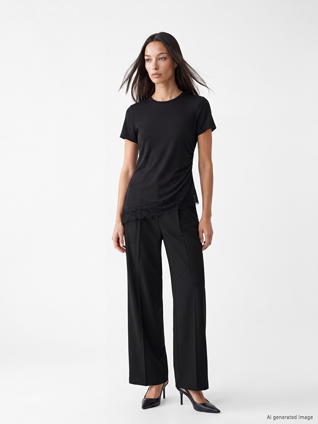 Lace Detailed Modal Blended Blouse-1