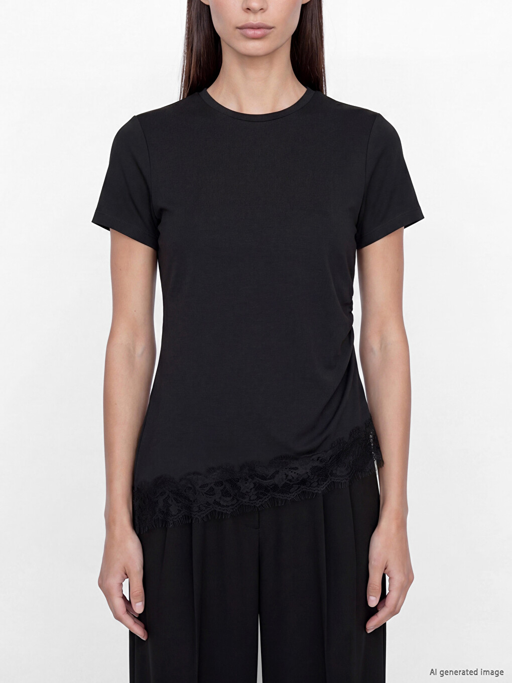 Lace Detailed Modal Blended Blouse-2