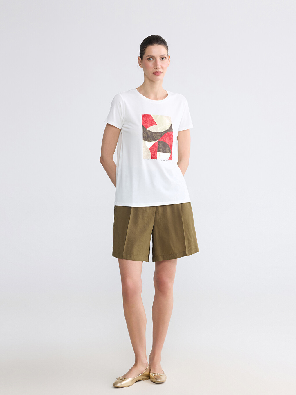 Crew Neck Printed Women's T-Shirt-1
