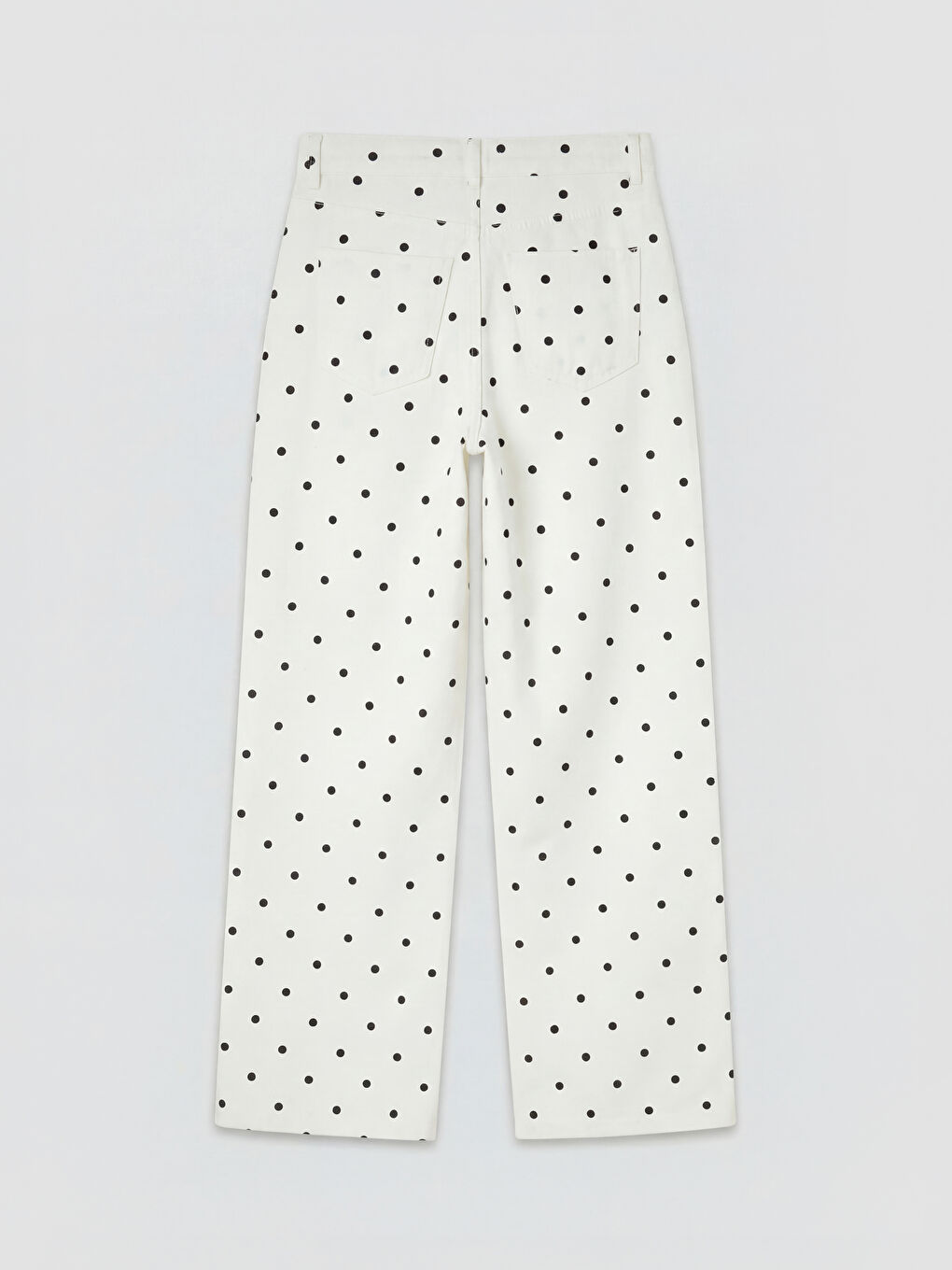 Beyaz Straight Fit Kadın Jean Pantolon-1