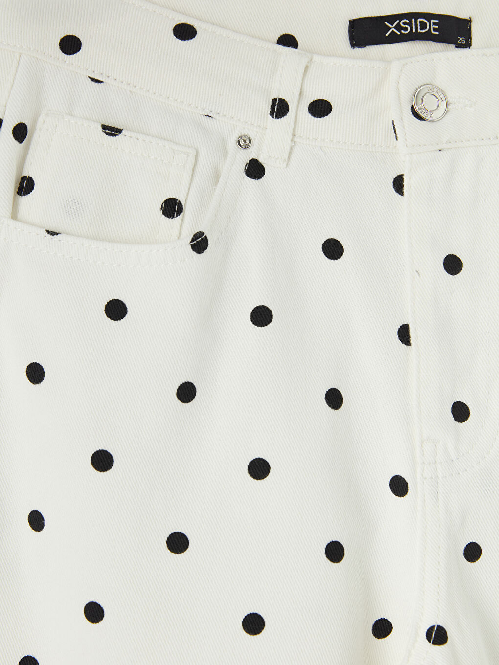 Beyaz Straight Fit Kadın Jean Pantolon-2