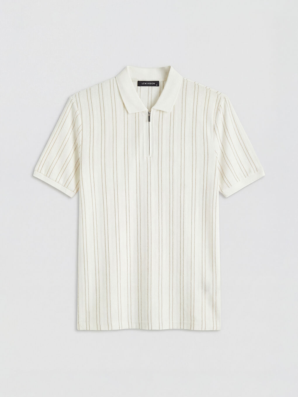 Ekru Polo Yaka Triko Erkek Tişört