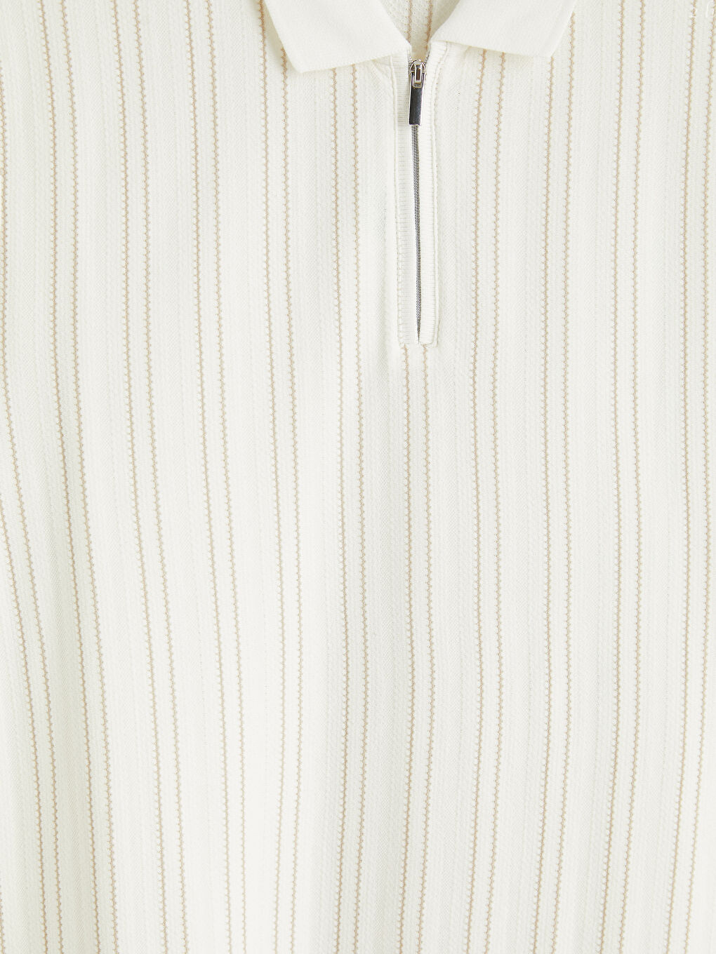 Ekru Polo Yaka Triko Erkek Tişört-2