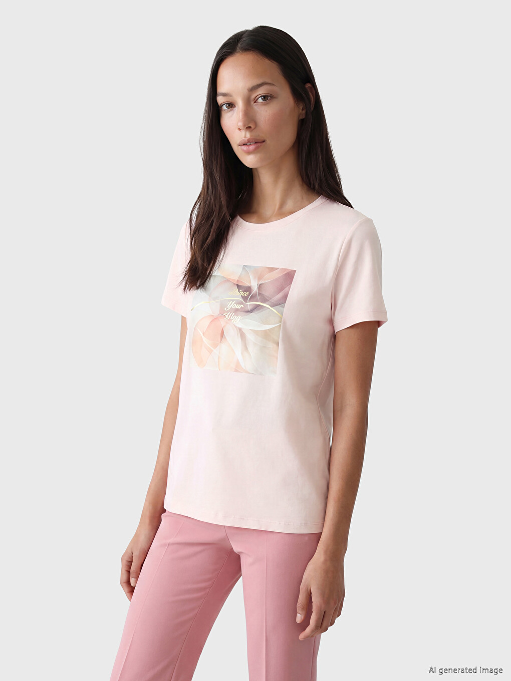 Crew Neck Printed Women's T-Shirt