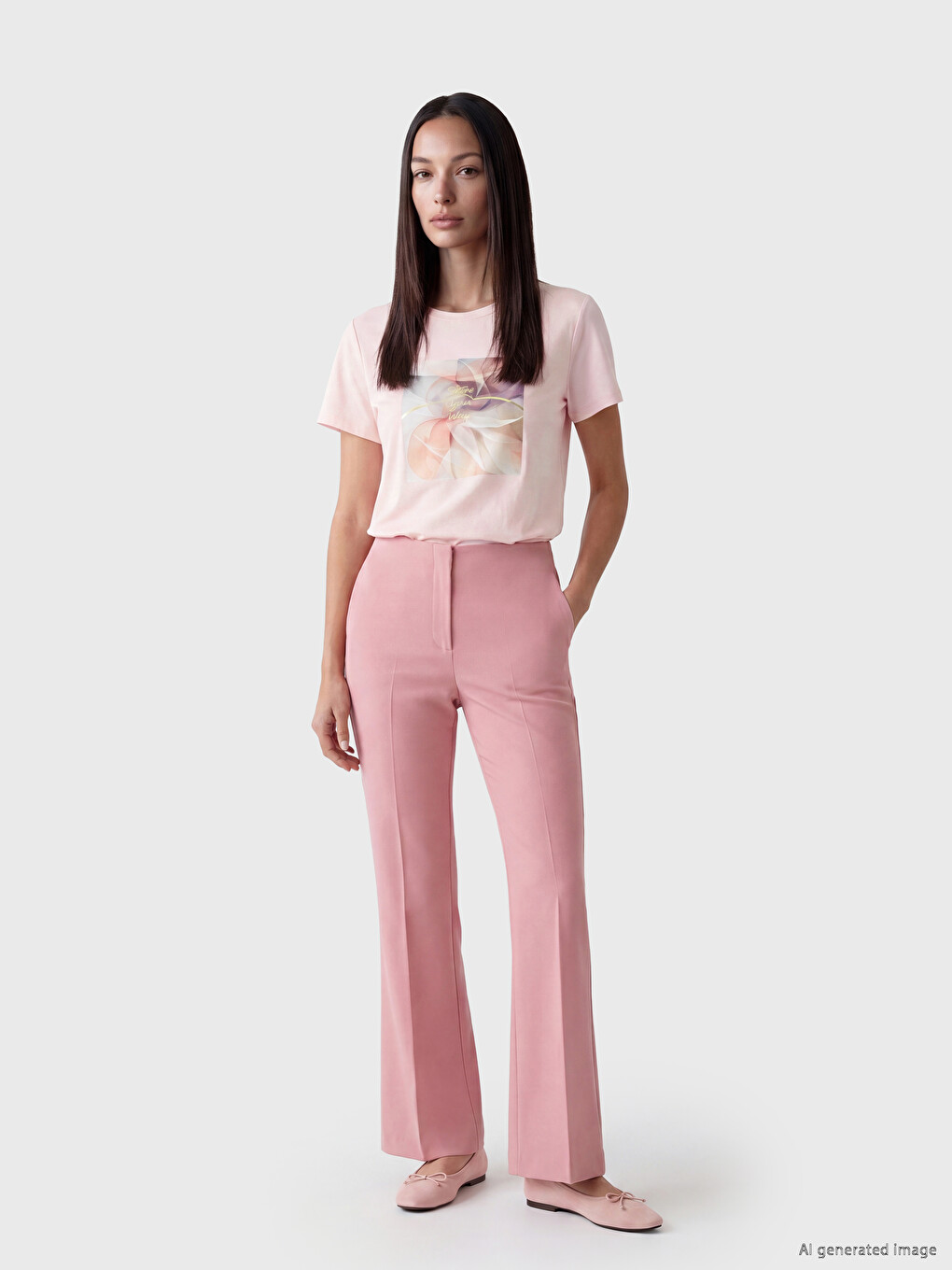 Crew Neck Printed Women's T-Shirt-1