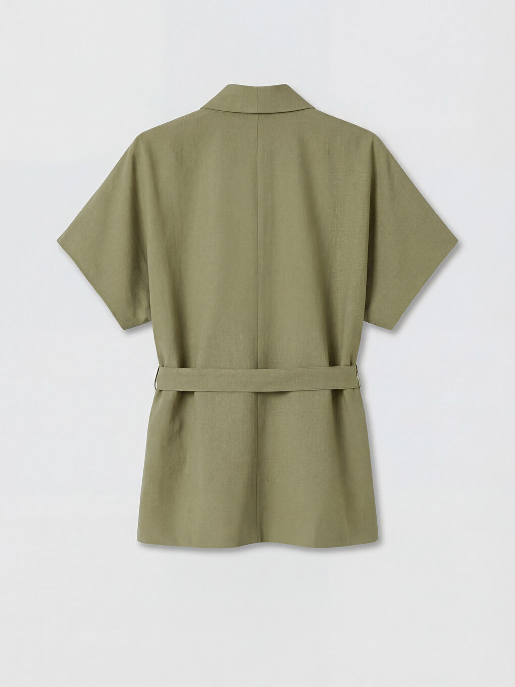 Haki Şal Yaka Kadın Yelek-1