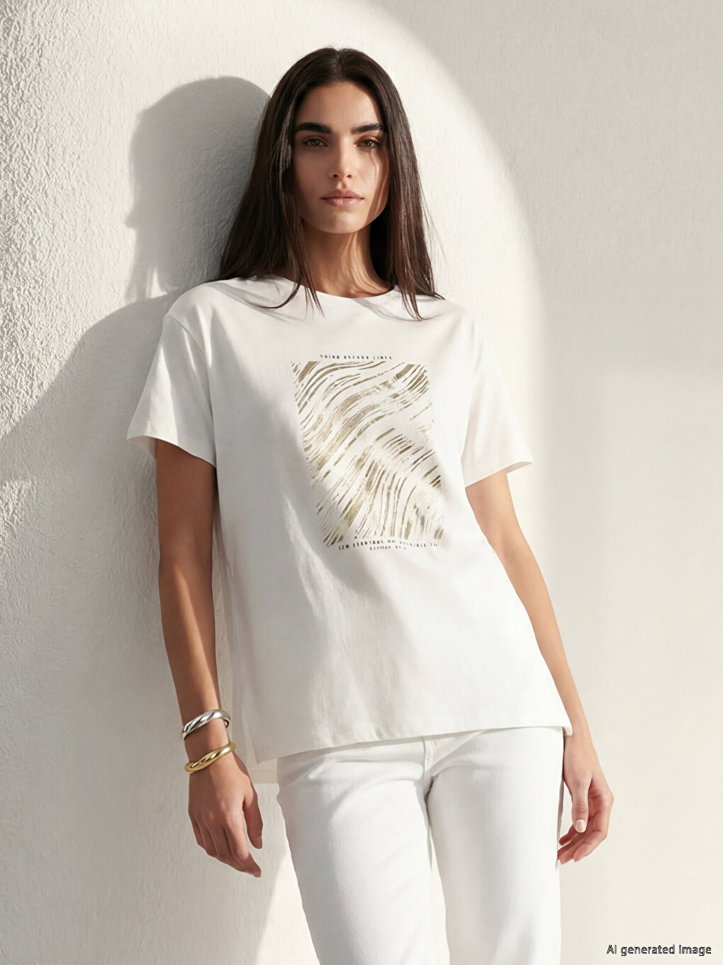 Crew Neck Printed Women's T-Shirt