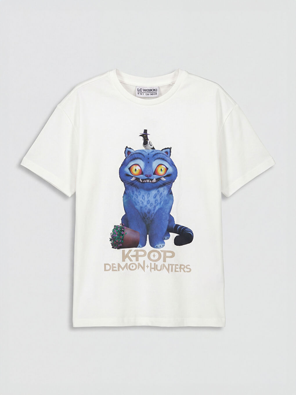 Beyaz K-pop Demon Hunters Baskılı Kız Çocuk Tişört
