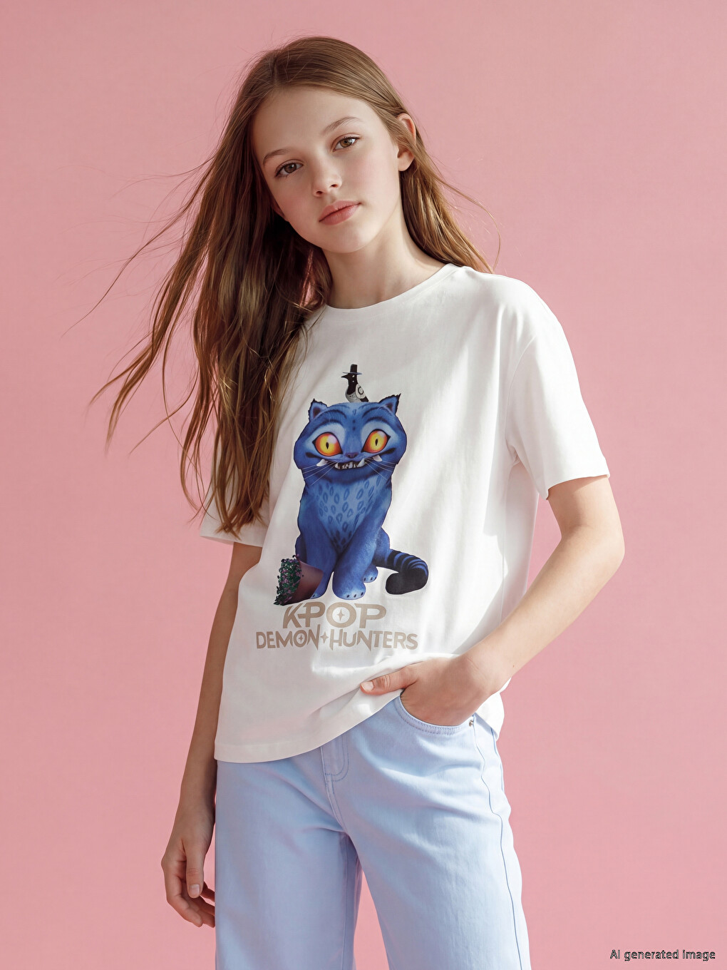 K-pop Demon Hunters Printed Girls' T-Shirt
