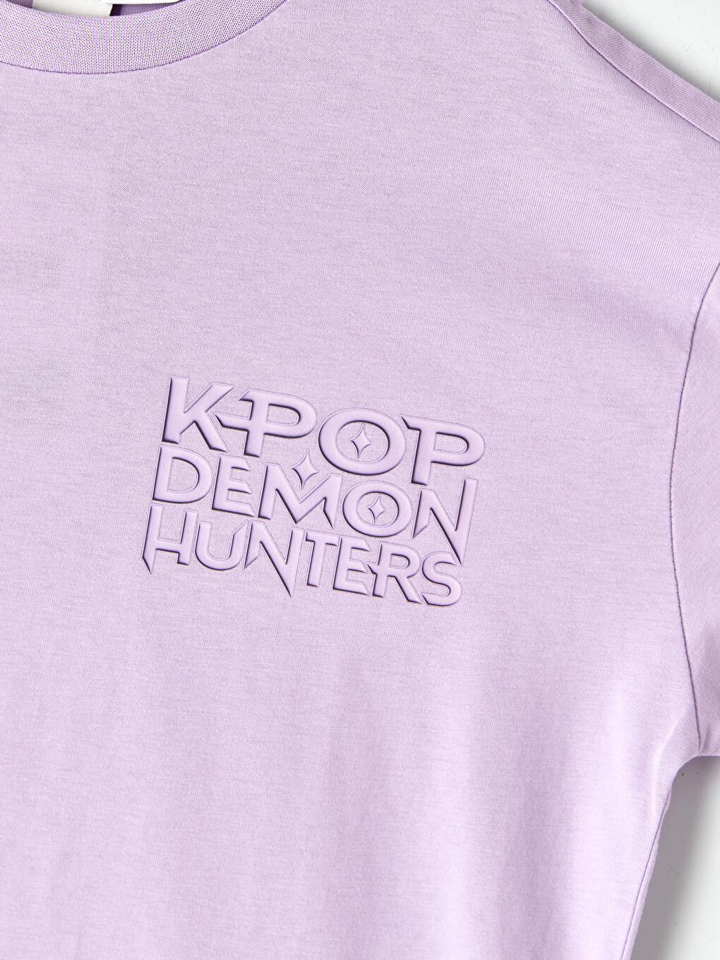 Lila K-pop Demon Hunters Baskılı Kız Çocuk Tişört-3