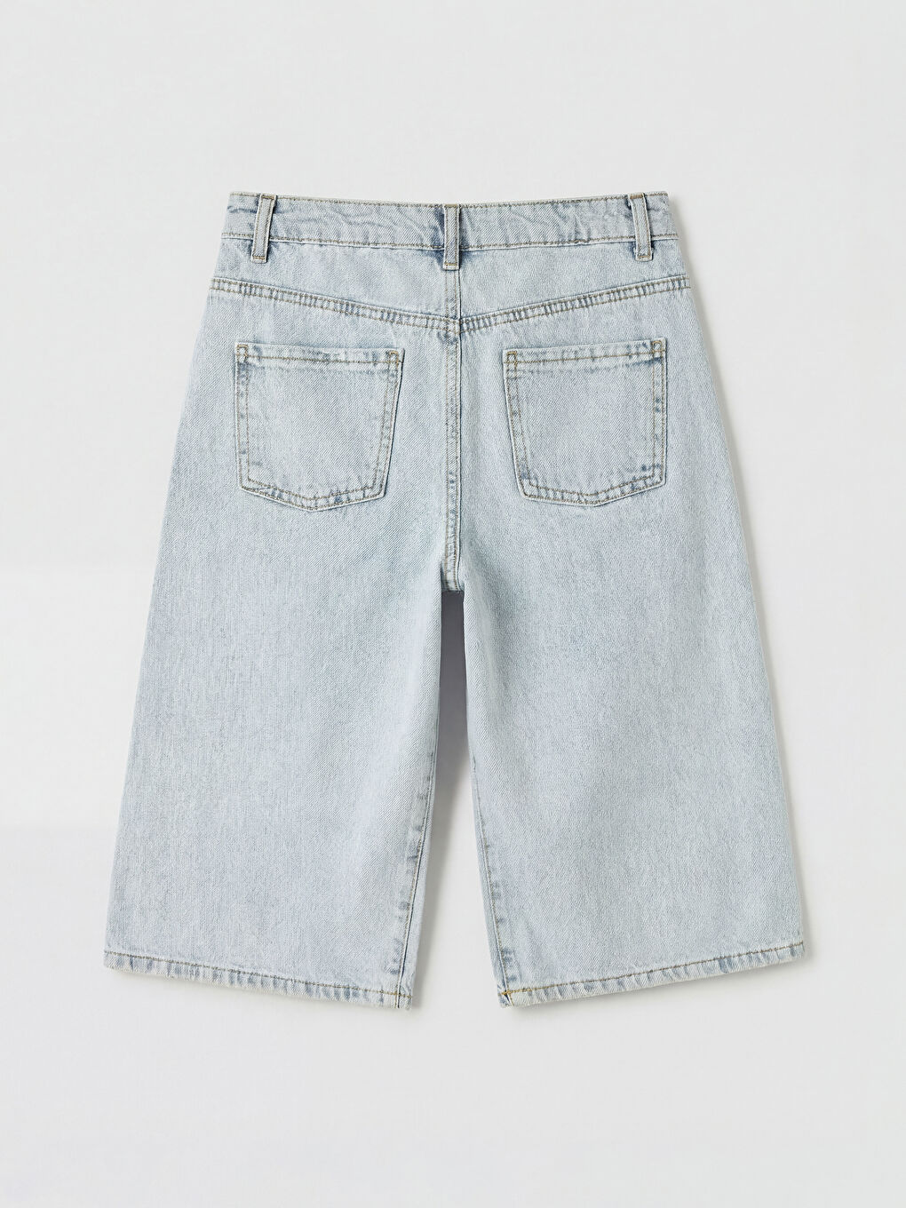 Mavi Yırtık Detaylı Kız Çocuk Şortolon-1