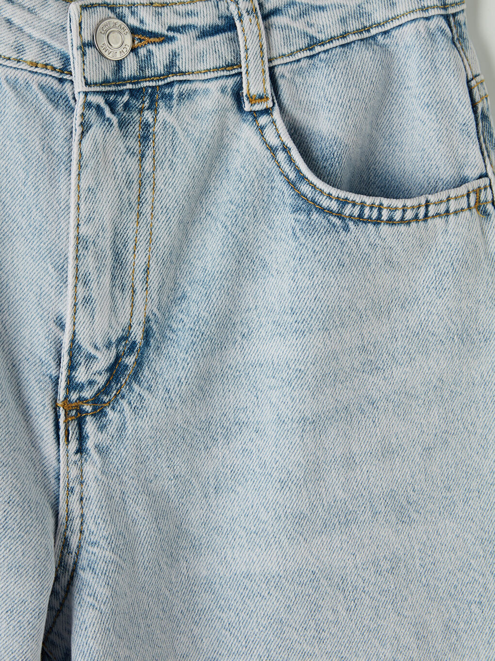 Mavi Yırtık Detaylı Kız Çocuk Şortolon-2