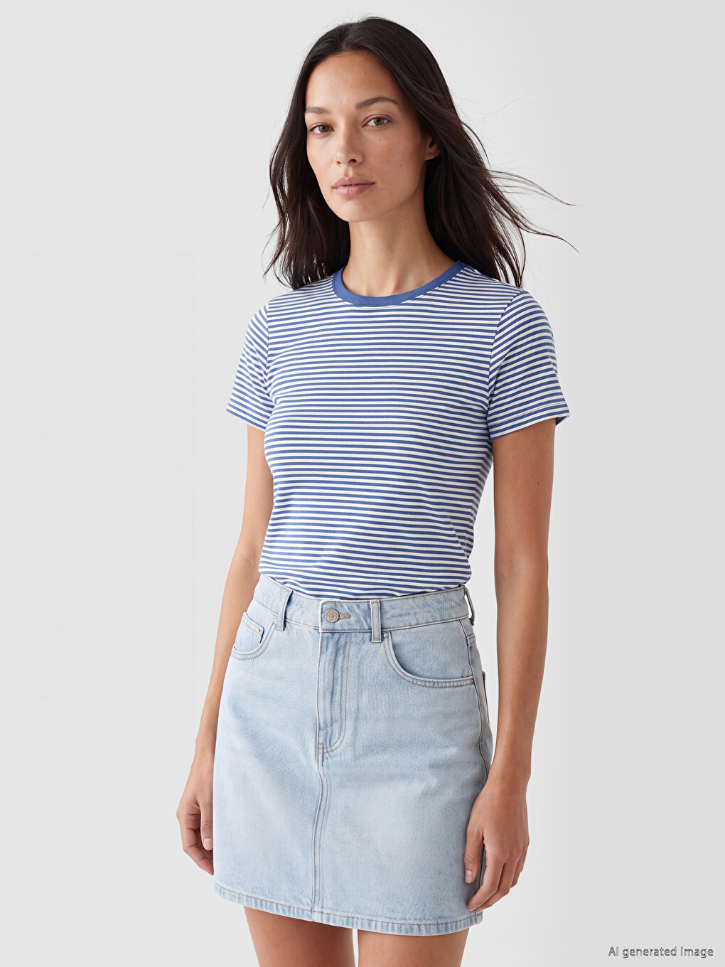 Crew Neck Striped Women's T-shirt