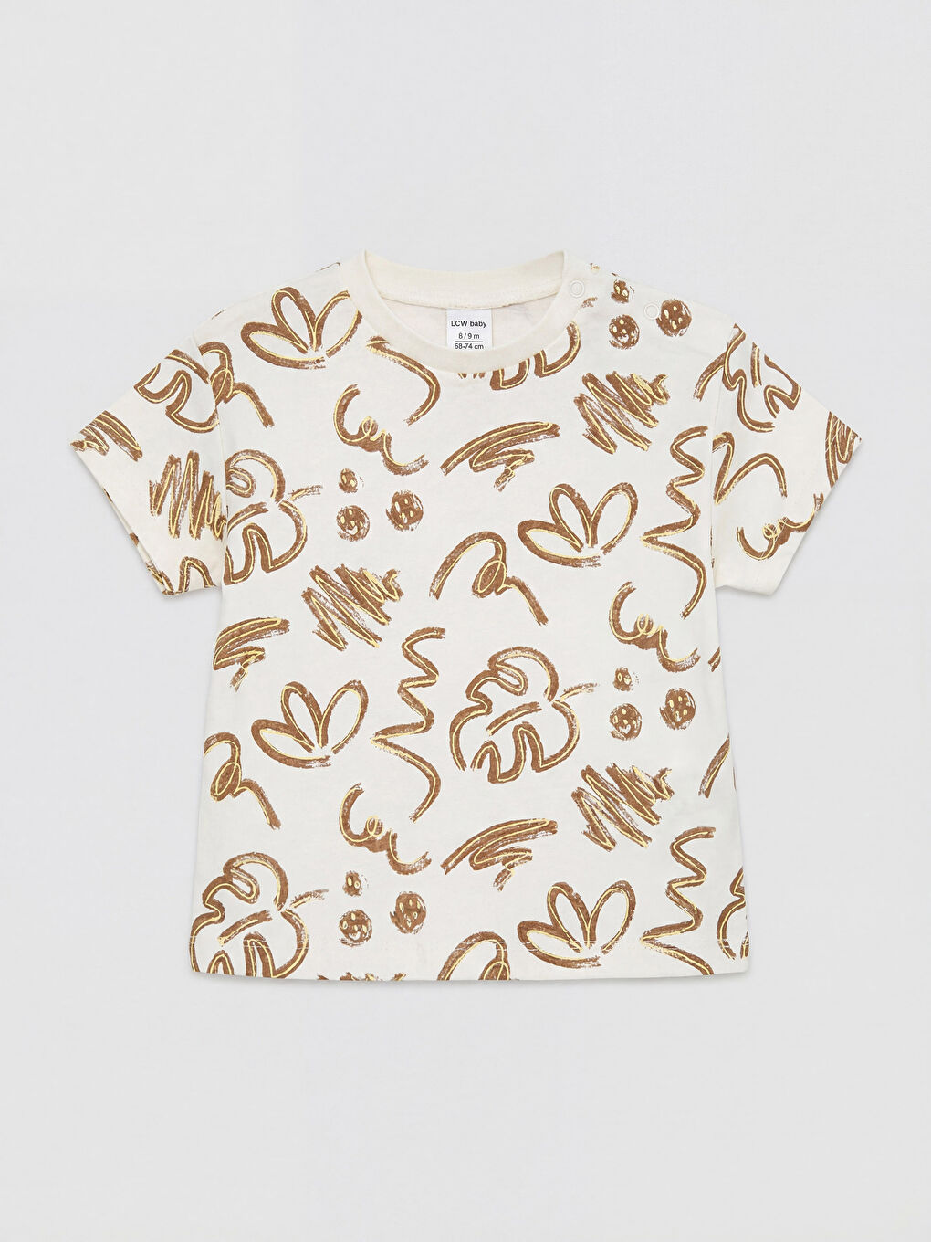 Ekru Desenli Erkek Bebek Müslin Takım-1