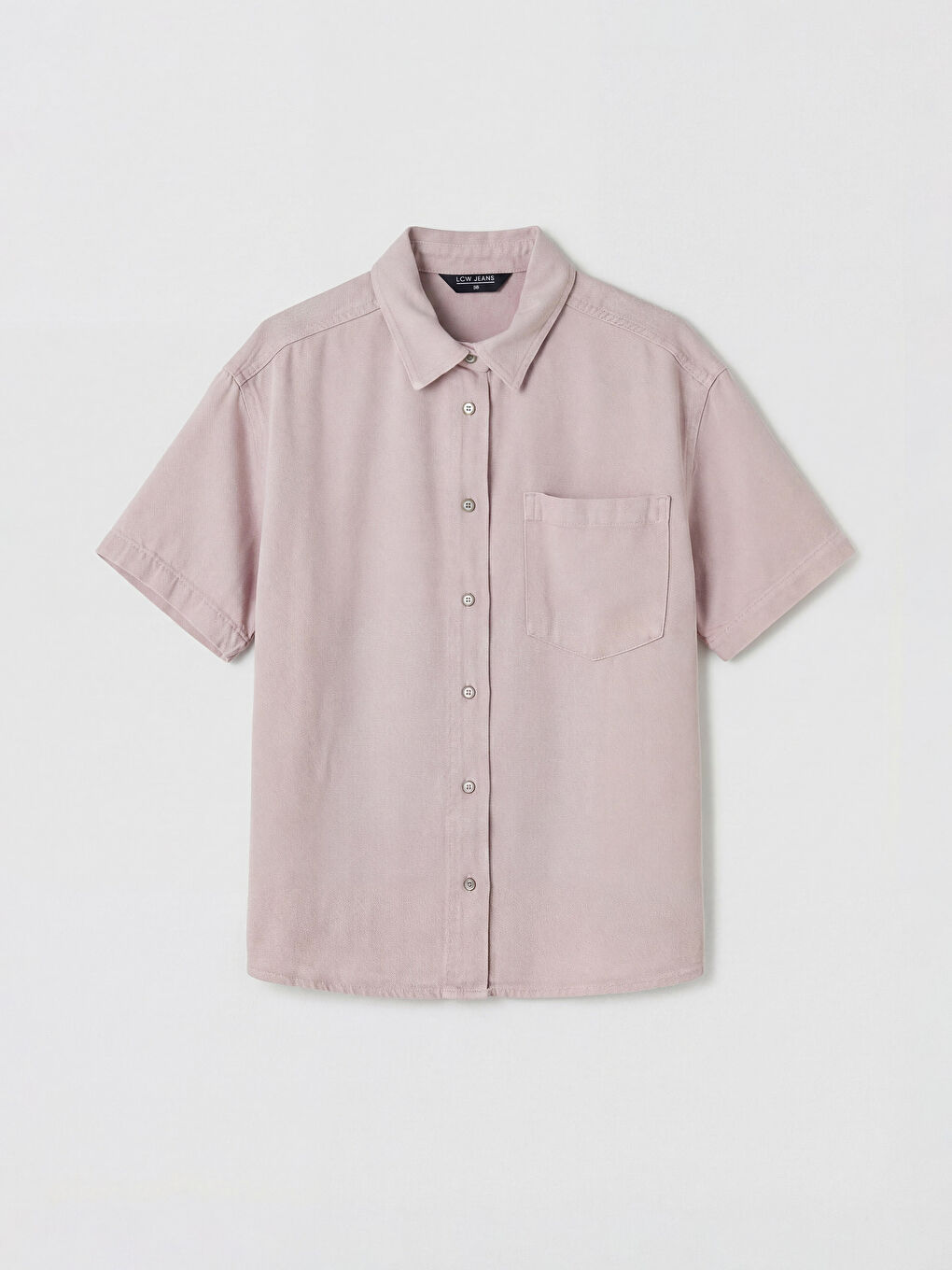 Pembe Cepli Oversize Kadın Jean Gömlek