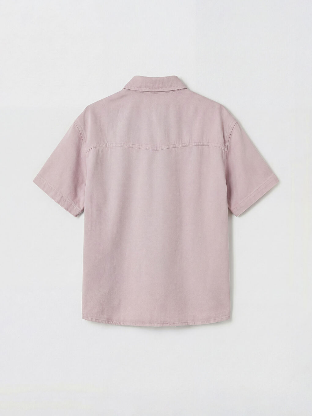 Pembe Cepli Oversize Kadın Jean Gömlek-1