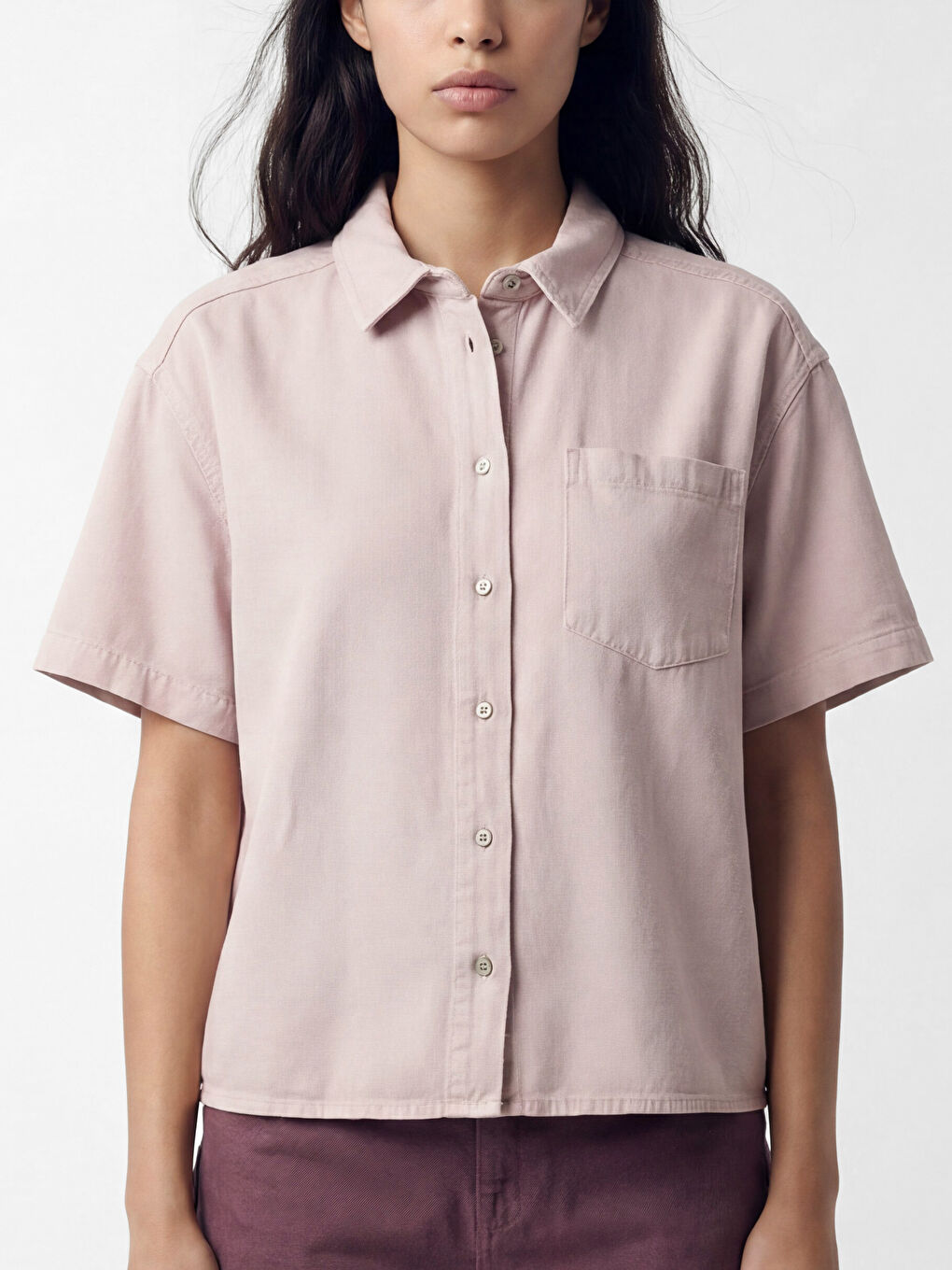 Pocketed Oversize Women's Jean Shirt-2