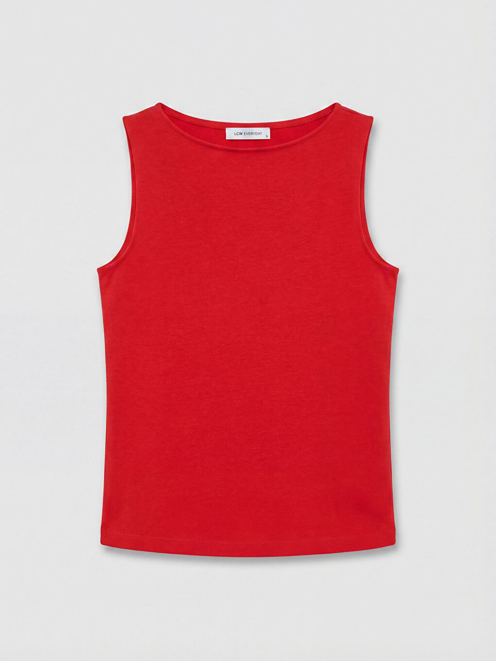 Kırmızı Kayık Yaka Kadın Atlet