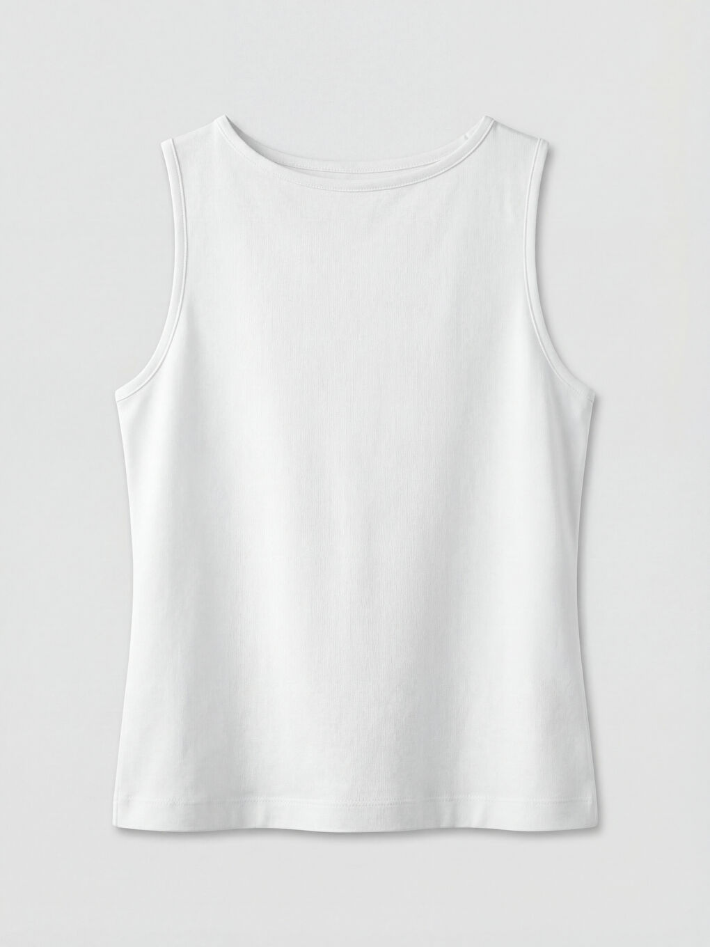 Beyaz Kayık Yaka Kadın Atlet