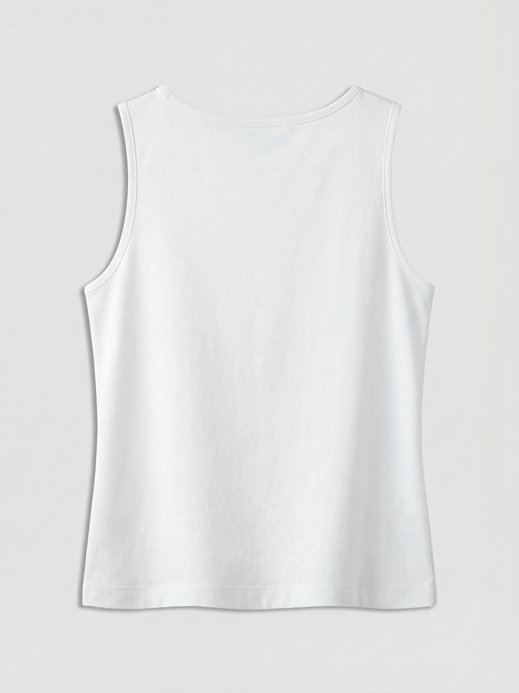 Beyaz Kayık Yaka Kadın Atlet-1