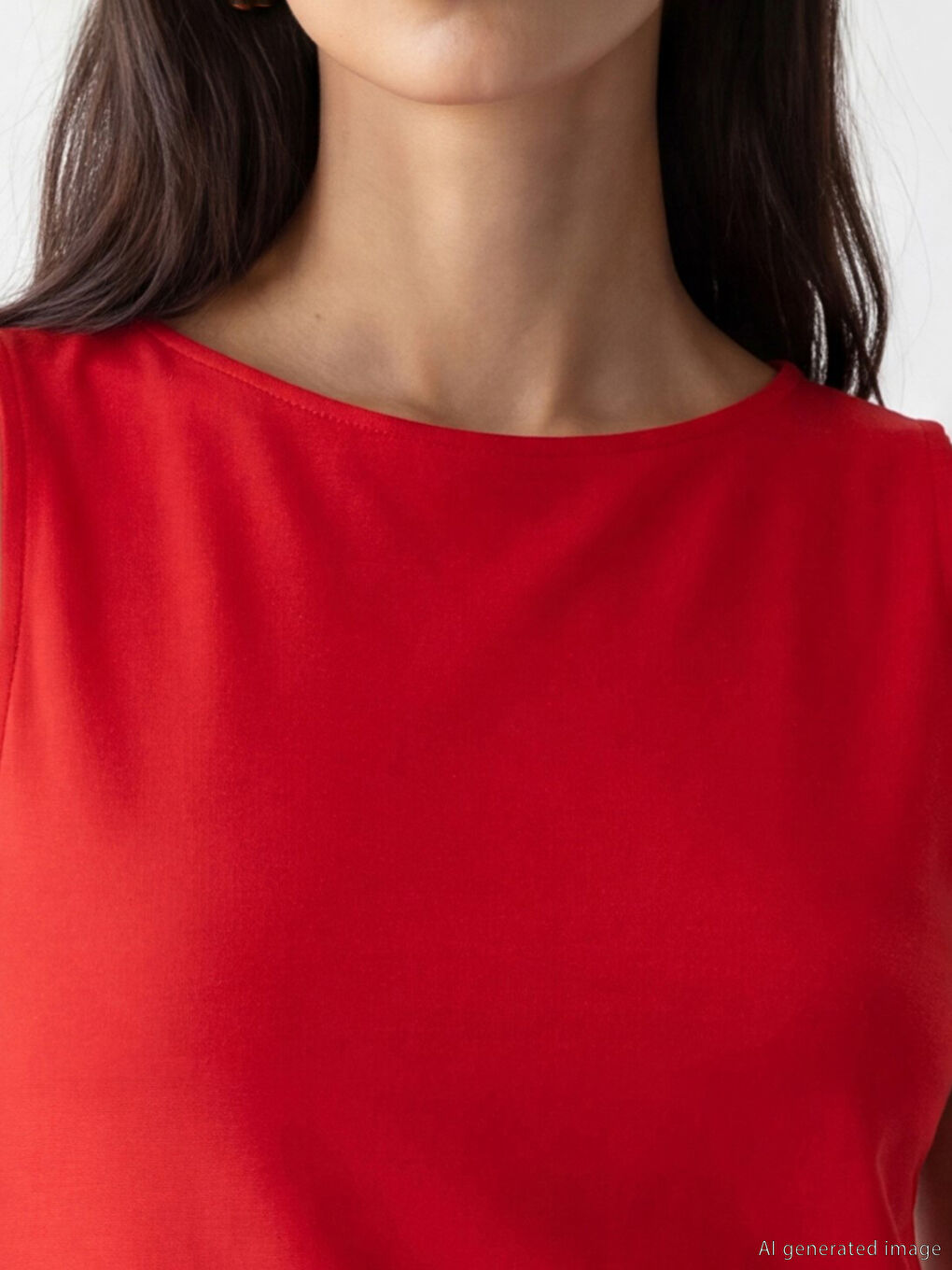 Kırmızı Bisiklet Yaka Kadın Atlet-2