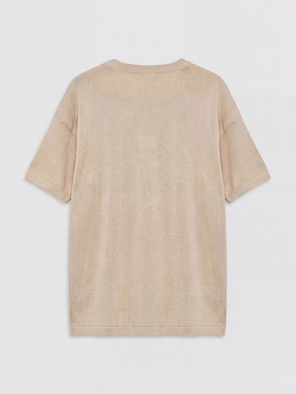 Bej Bisiklet Yaka Kısa Kollu Erkek Çocuk Triko Kazak-1