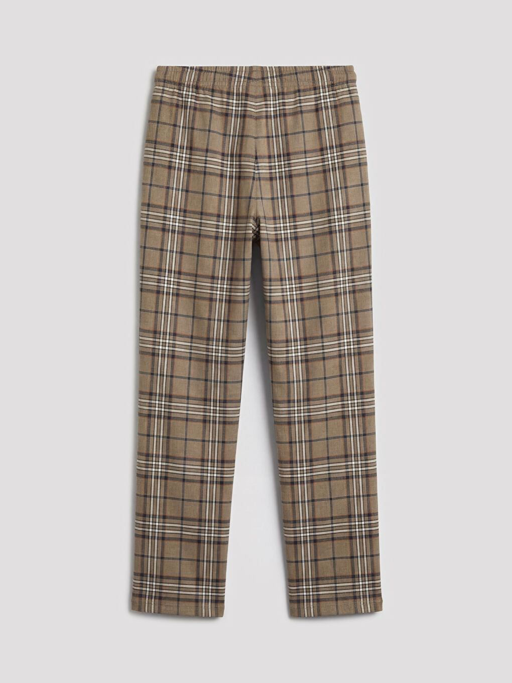 Bej Standart Kalıp Ekose Erkek Pijama Altı-1