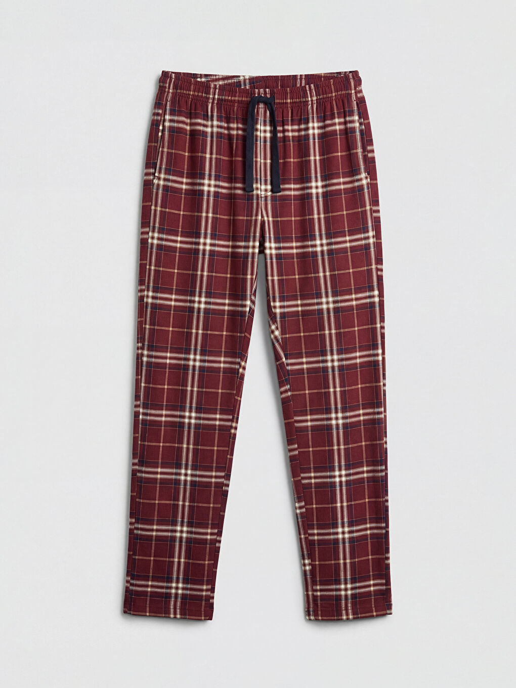 Bordo Standart Kalıp Ekose Erkek Pijama Altı