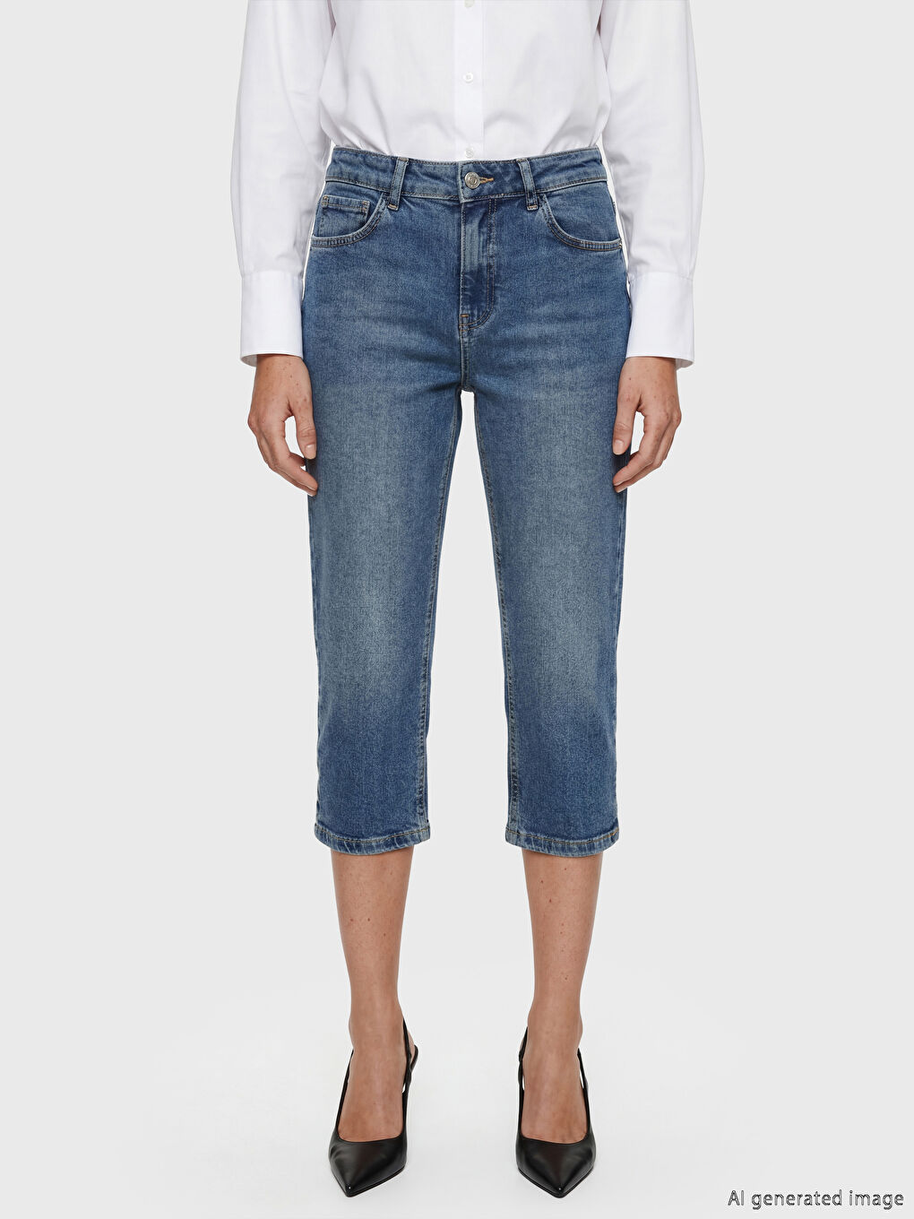 INDIGO Teksas kapri pantalone Žena-1