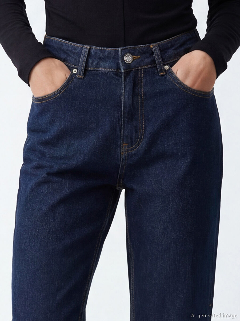 Capri din denim Slim Fit pentru femei-2