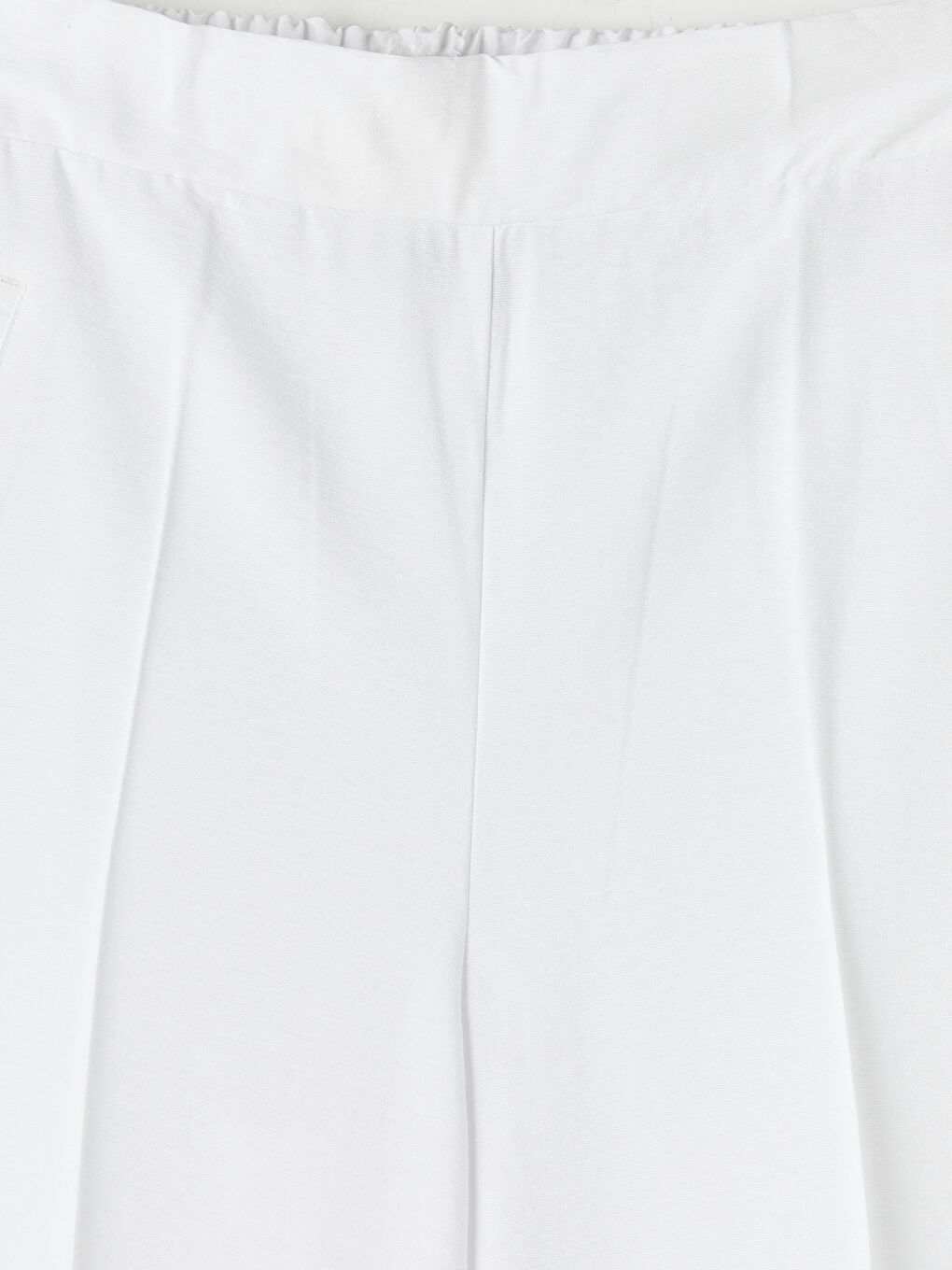 Beyaz Beli Lastikli Kadın Pantolon-6
