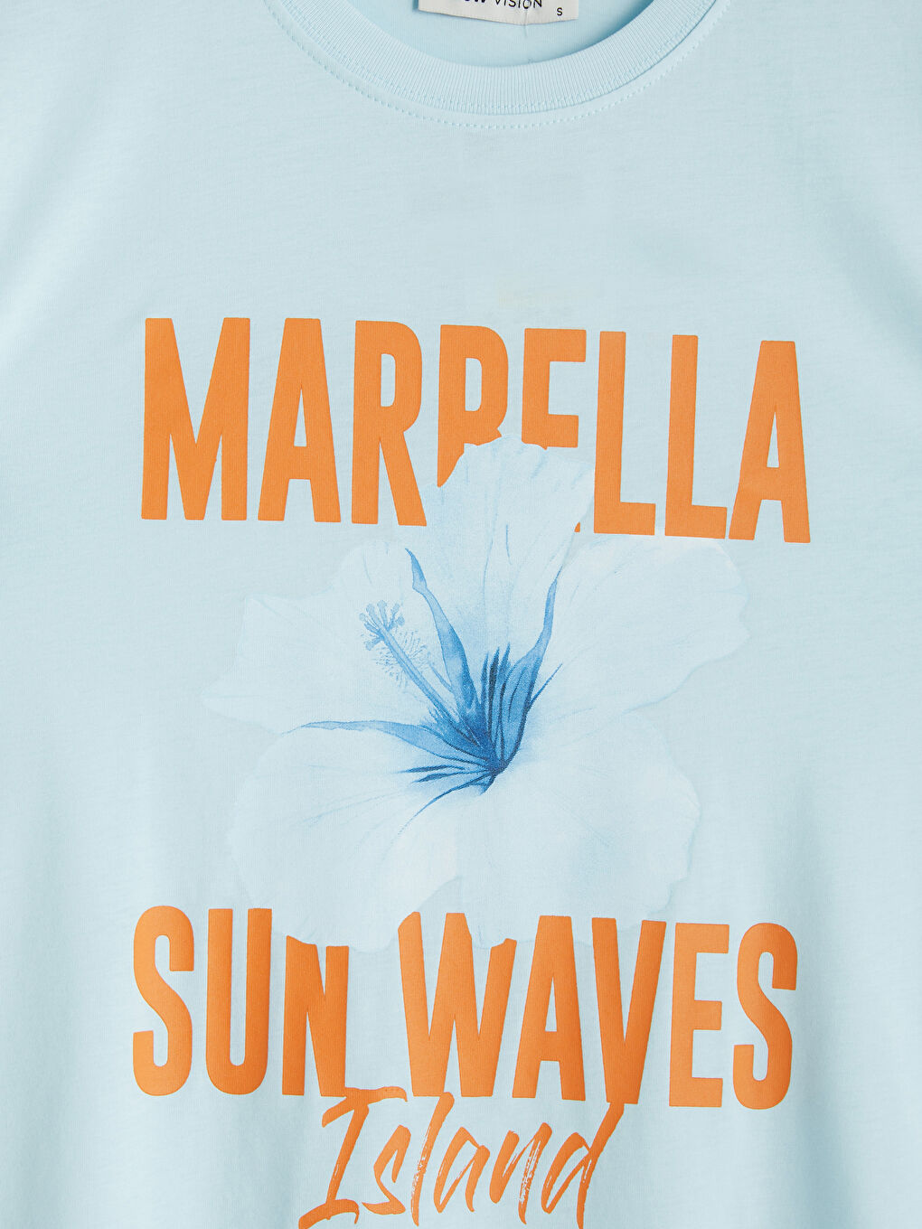 Mavi Bisiklet Yaka Baskılı Kadın Tişört-2