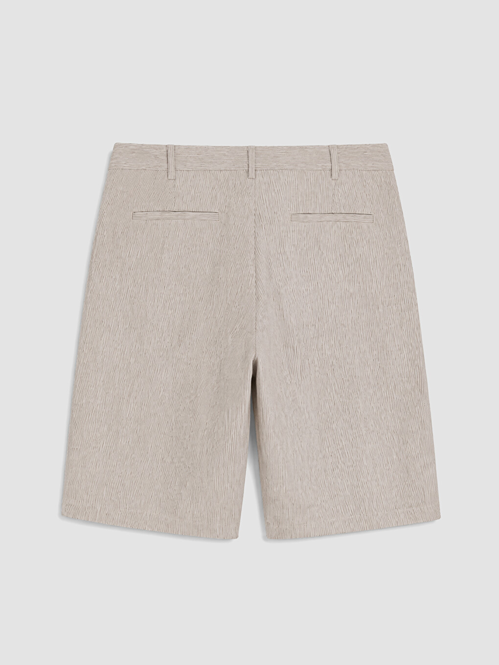 Bej Regular Fit Keten Karışımlı Erkek Şort-2