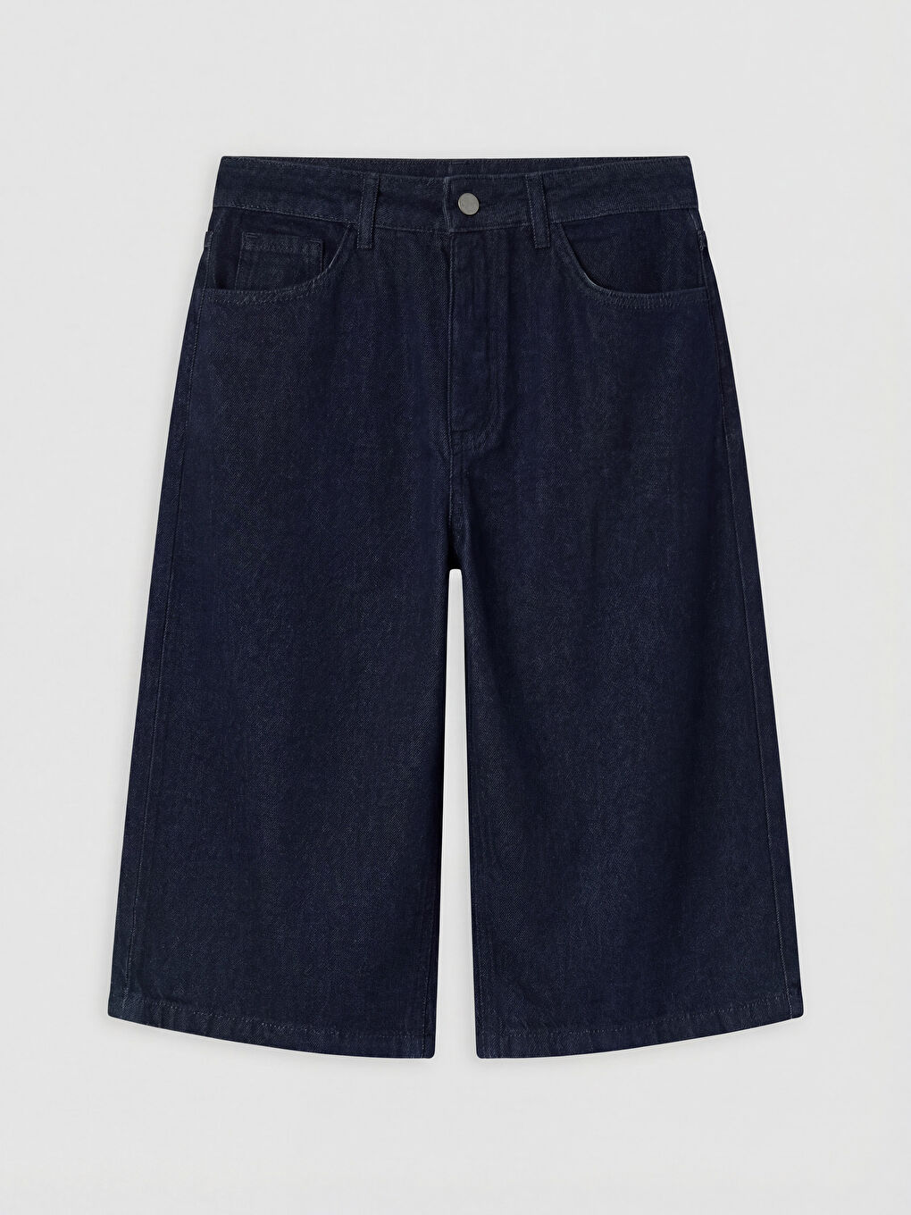 Lacivert Bermuda Fit Kadın Jean Şortolon