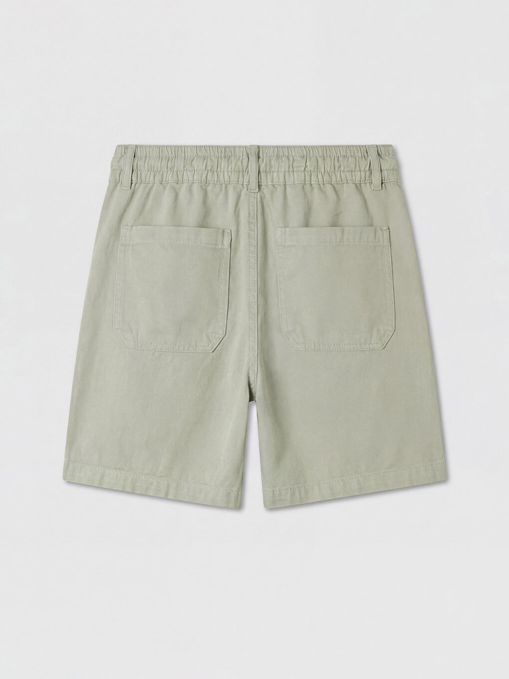 Haki Beli Lastikli Kadın Jean Şort-1