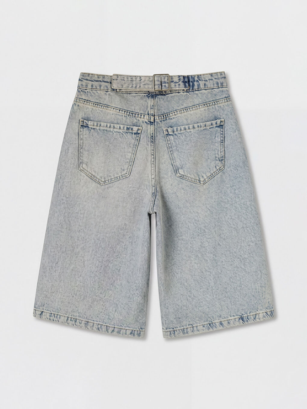 İndigo Bermuda Fit Kadın Denim Şortolon-1