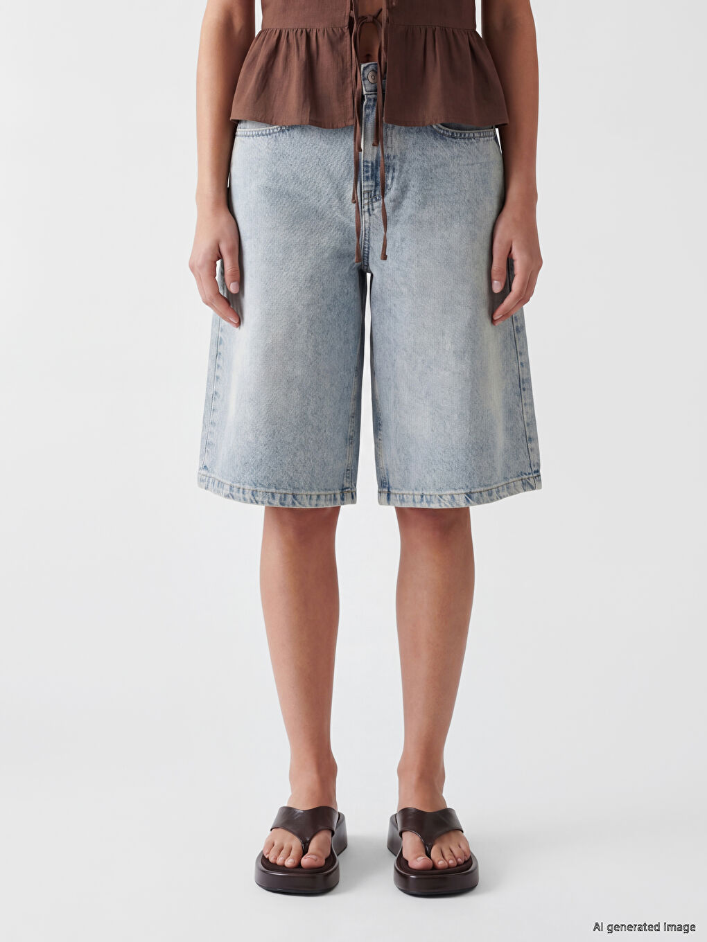 Bermuda Fit Women's Denim Shorts-1