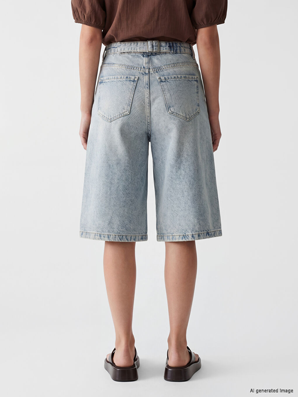 Bermuda Fit Women's Denim Shorts-3