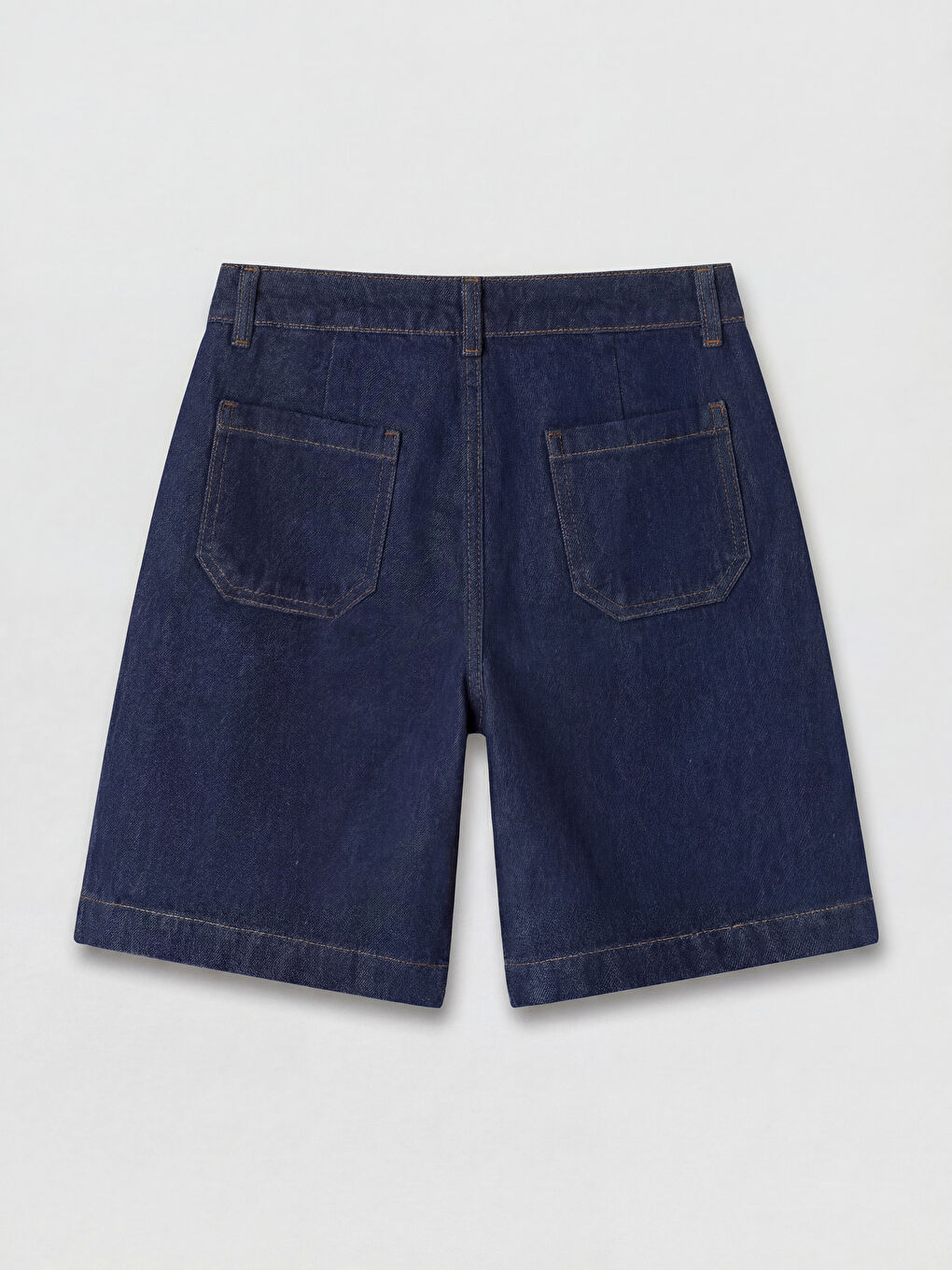 İndigo Bermuda Fit Kadın Jean Şort-1