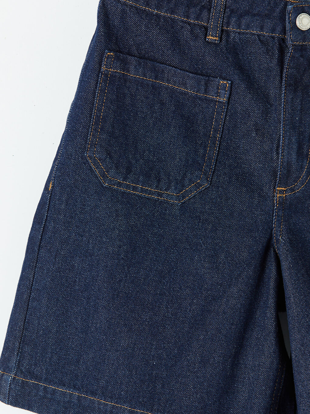 İndigo Bermuda Fit Kadın Jean Şort-2